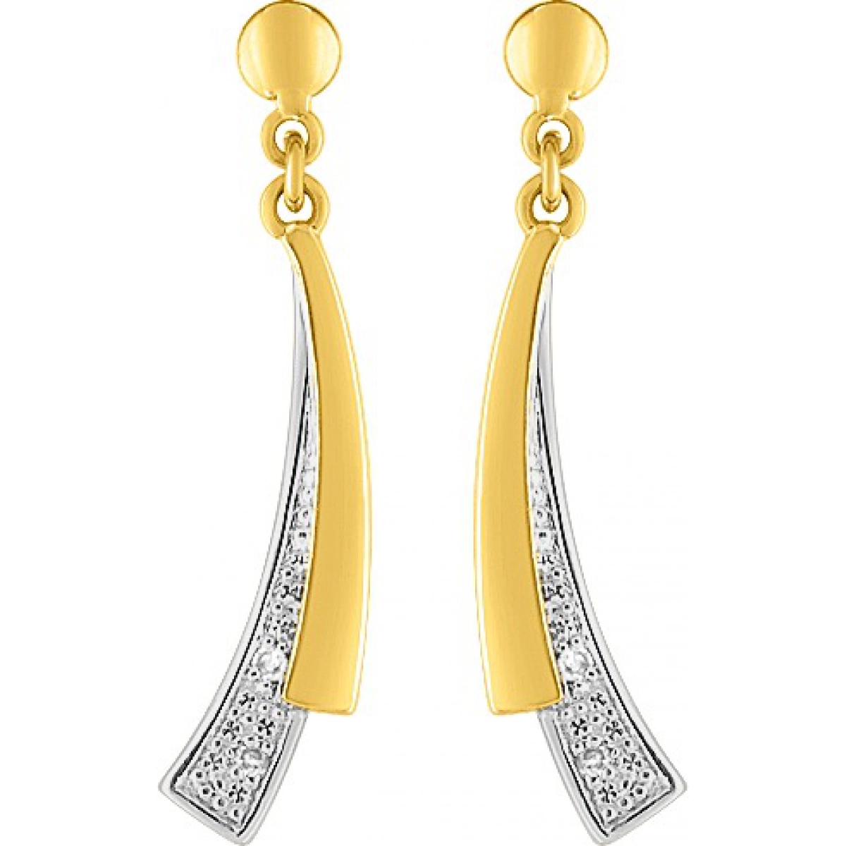 Earrings pair w. diam 0.016ct 18K 2TG  Lua Blanca  RR306BB4.0