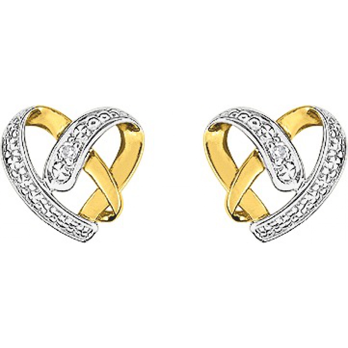 Earrings pair w. diam 0.01ct GHP1P2 18K 2TG  Lua Blanca  QB241BB5.0