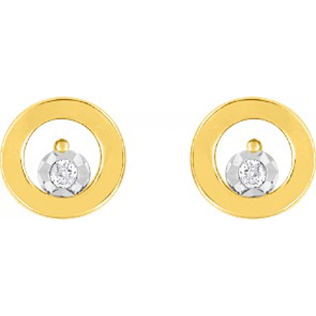 Earrings pair w. diam 0.02ct 18K 2TG Lua Blanca  RC254XB4.0