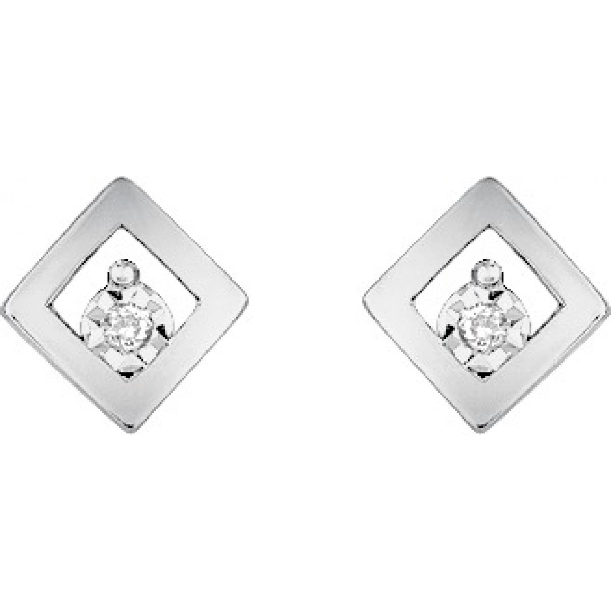 Earrings pair w. diam 0.02ct 18K WG  Lua Blanca  QE204GB4.0