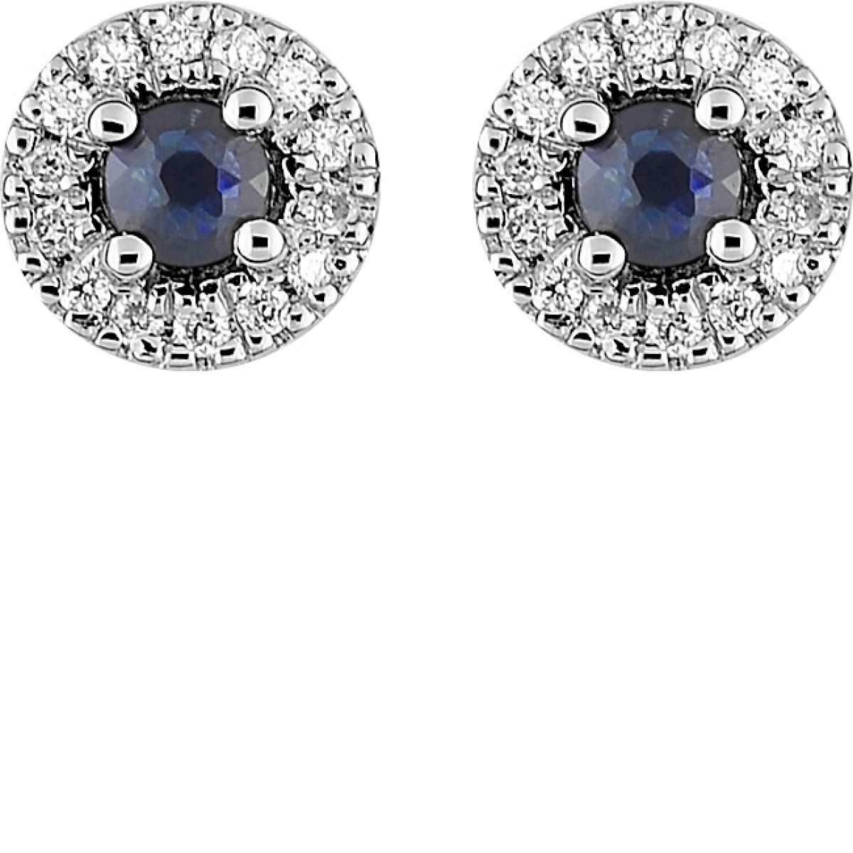 Earrings pair w. diam 0.08ct GHP1P2 and sapphire 18K WG  Lua Blanca  2.2096.S1.0
