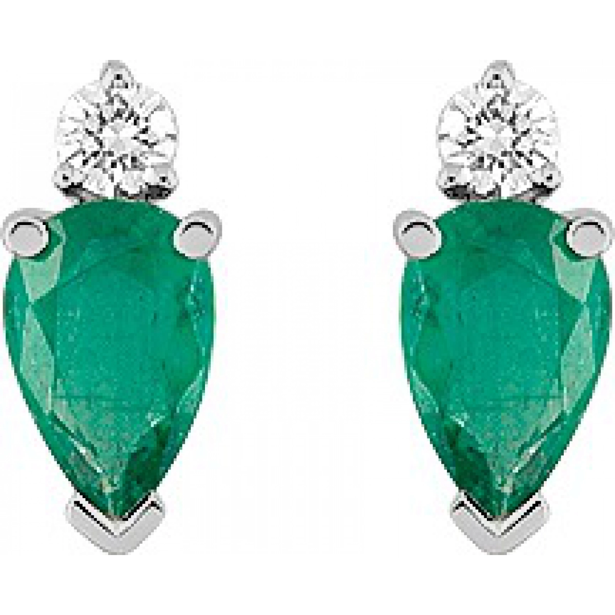 Earrings pair w. diam 0.08ct GHSI + emerald 18K WG  Lua Blanca  9VI225GEB.0