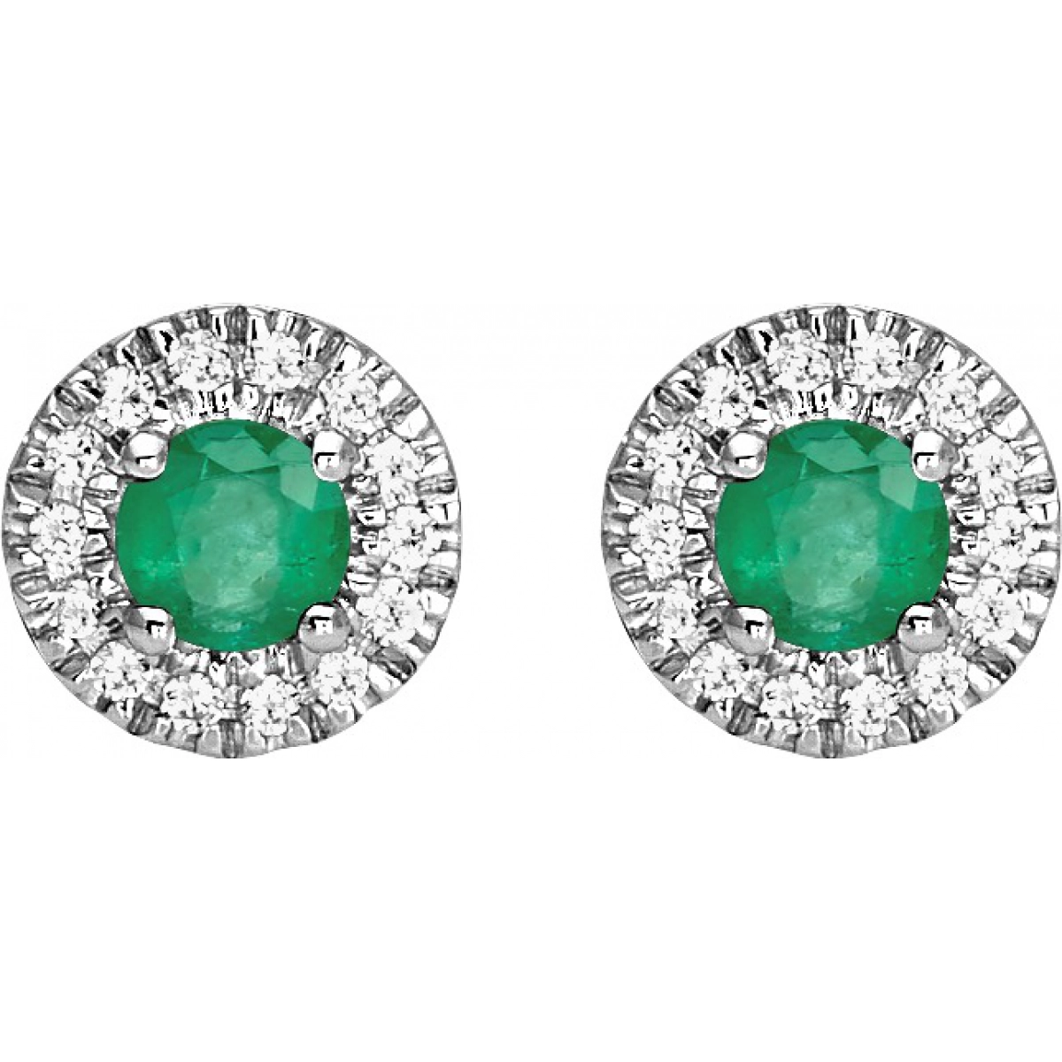 Earrings pair w. diam 0.08ct HP1P2 and emerald 18K WG Lua Blanca  2.2096.E1.0