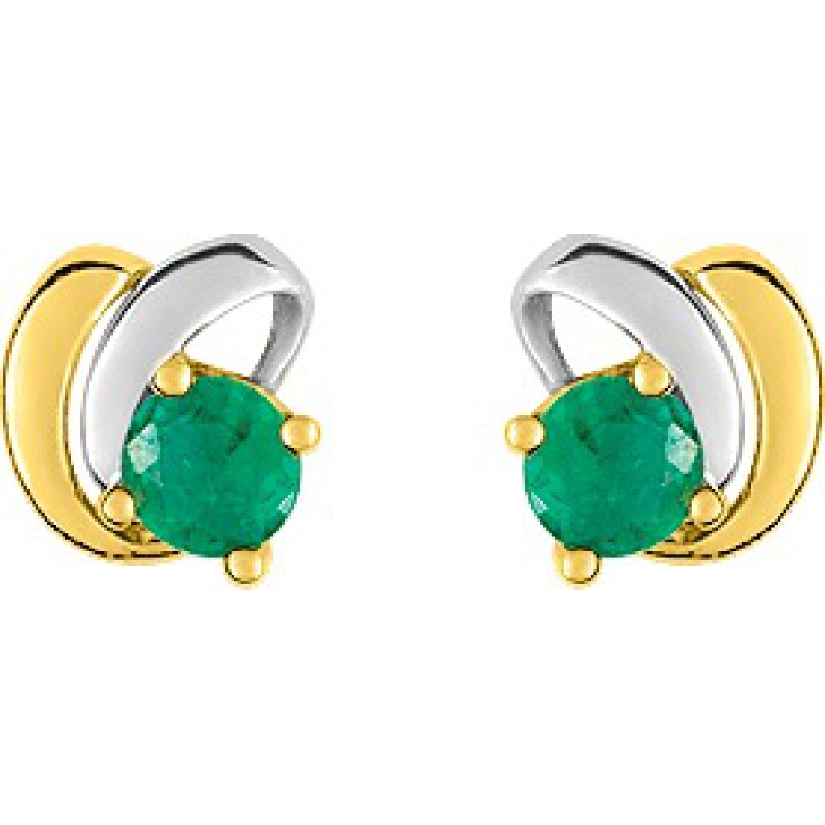 Earrings pair w. emerald 0.24ct 18K 2TG  Lua Blanca  GJ213BE.0