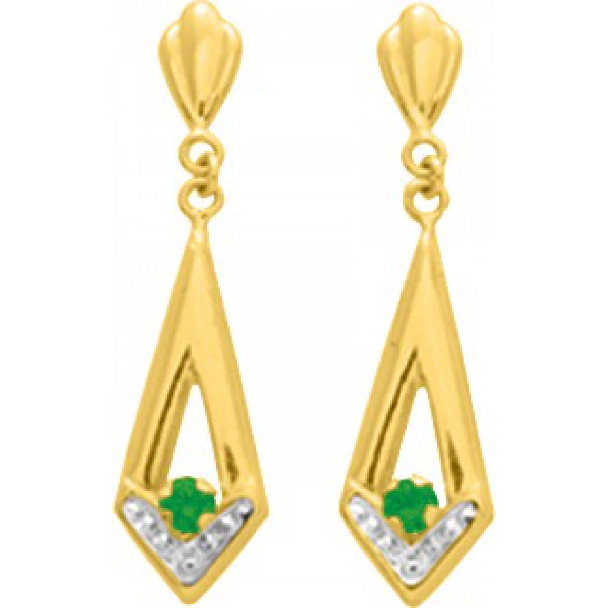 Earrings pair w. emerald rh18K YG  Lua Blanca  8369E.0