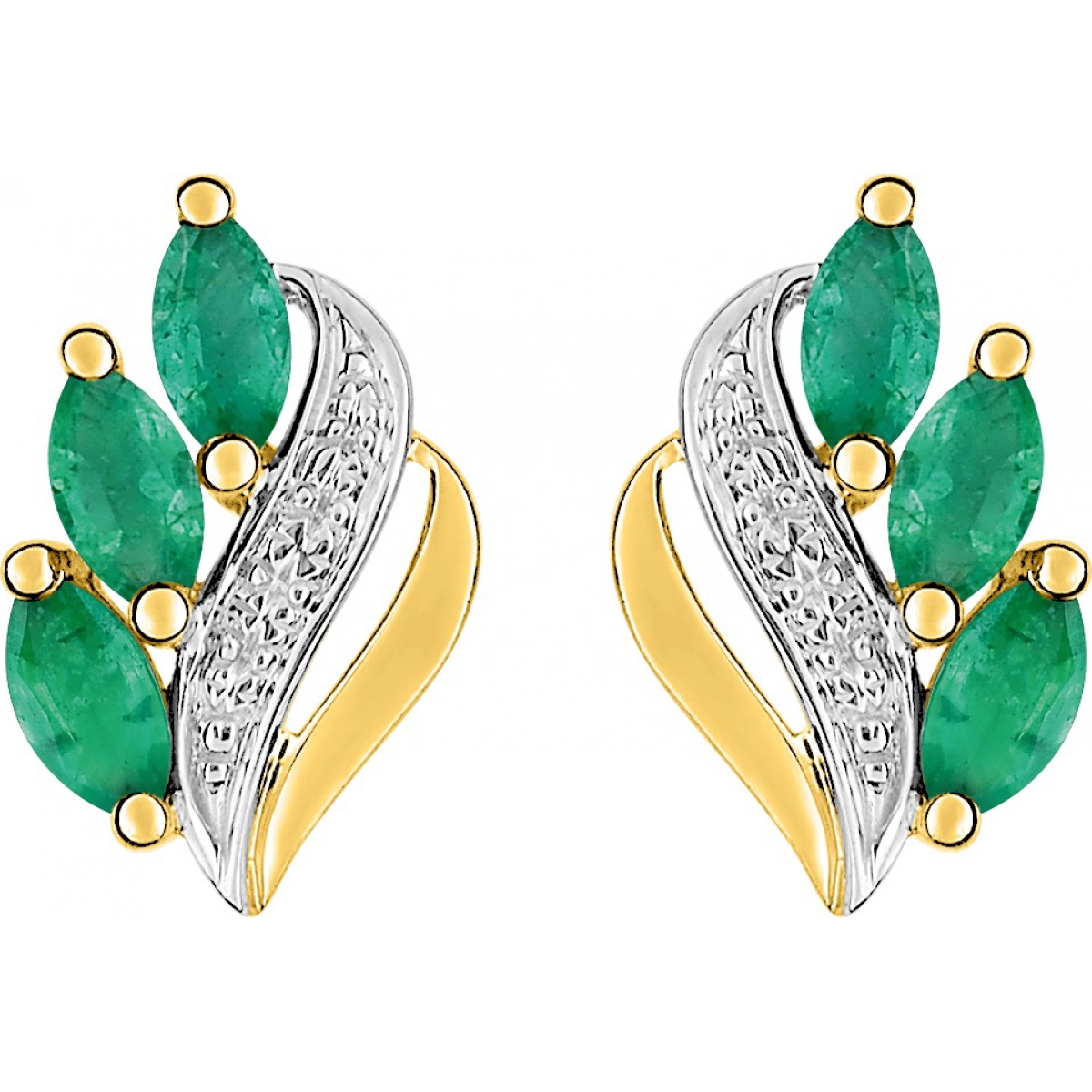 Earrings pair w. emerald 18K YG  Lua Blanca  28PF12BE.0