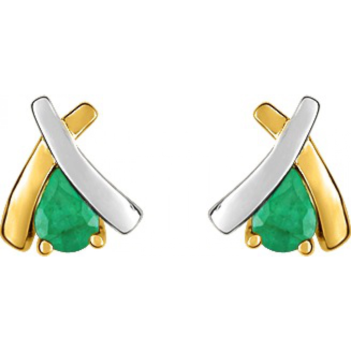 Earrings pair w. emerald rh18K YG  Lua Blanca  IH215BE.0