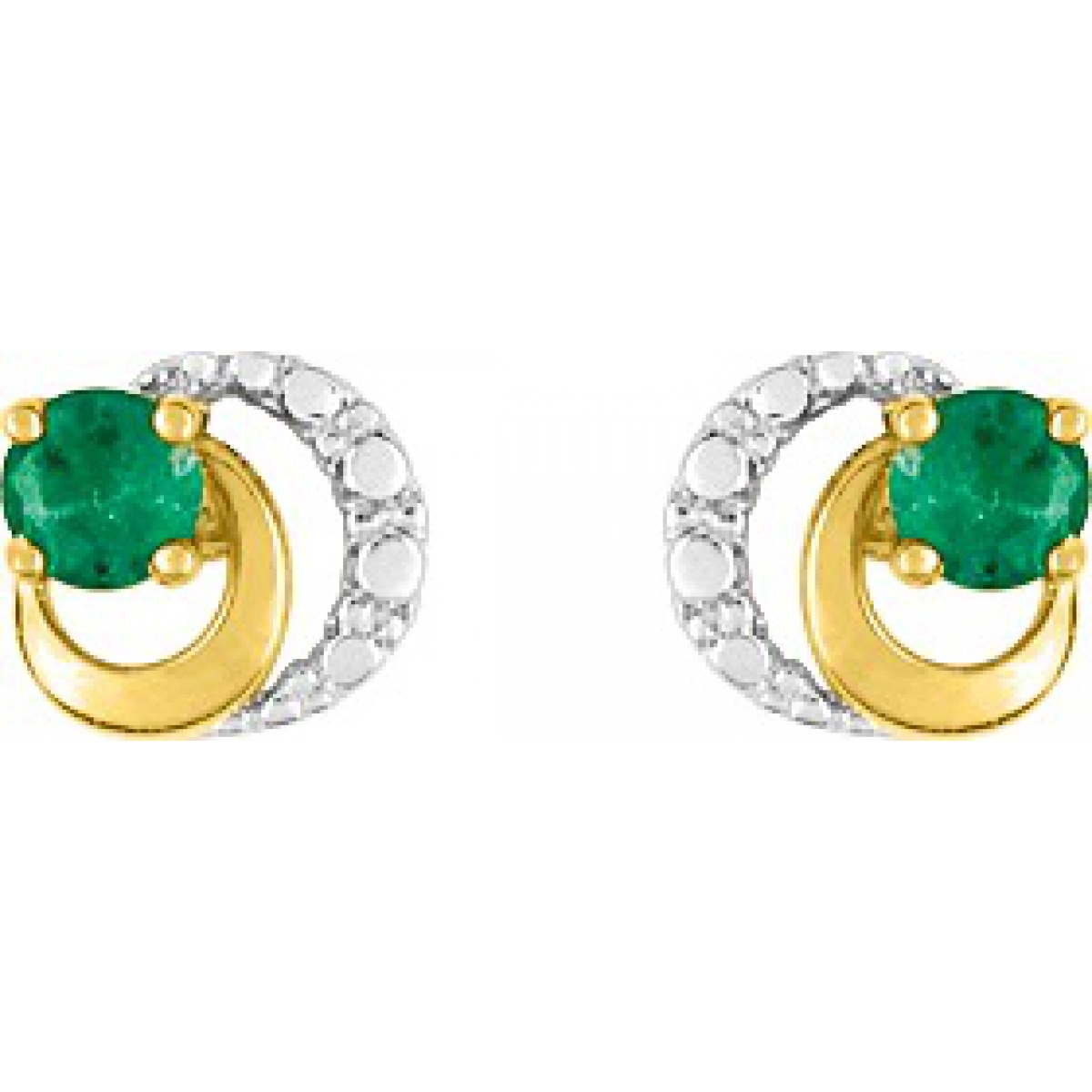 Earrings pair w. emerald rh18K YG  Lua Blanca  IJ218BE.0