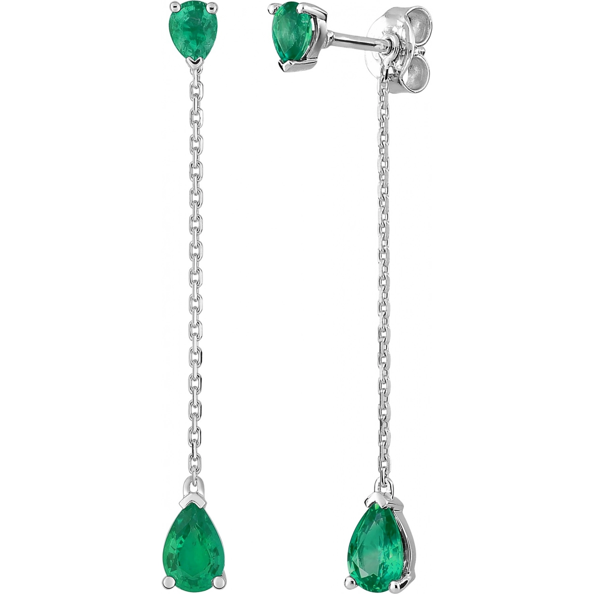 Earrings pair w. emerald 18K WG  Lua Blanca  2.7007.E1.0