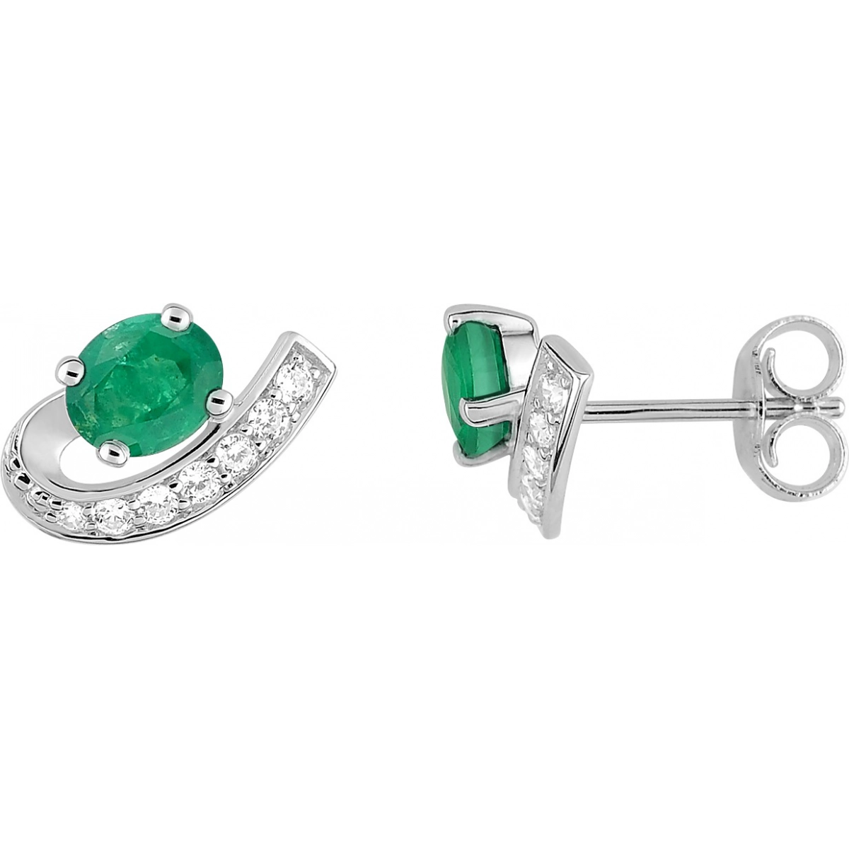Earrings pair w. emerald 9K WG  Lua Blanca  29PZ04GEZ.0