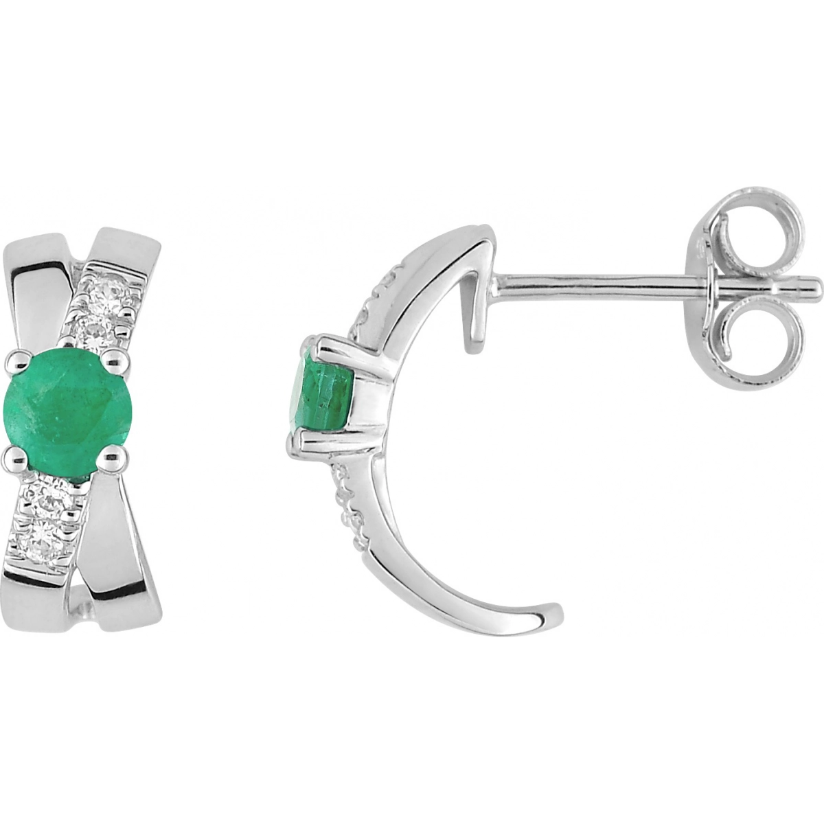 Earrings pair w. emerald 9K WG  Lua Blanca  2A583GEZ.0