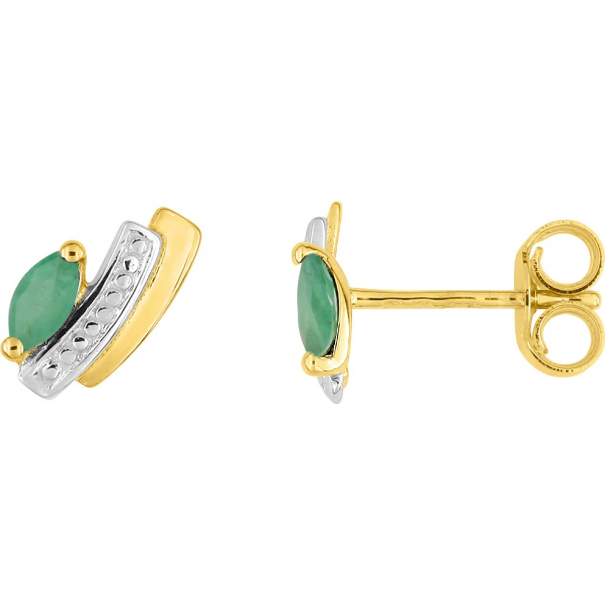 Earrings pair w. emerald rhod 18K YG  Lua Blanca  2.7124.E3.0