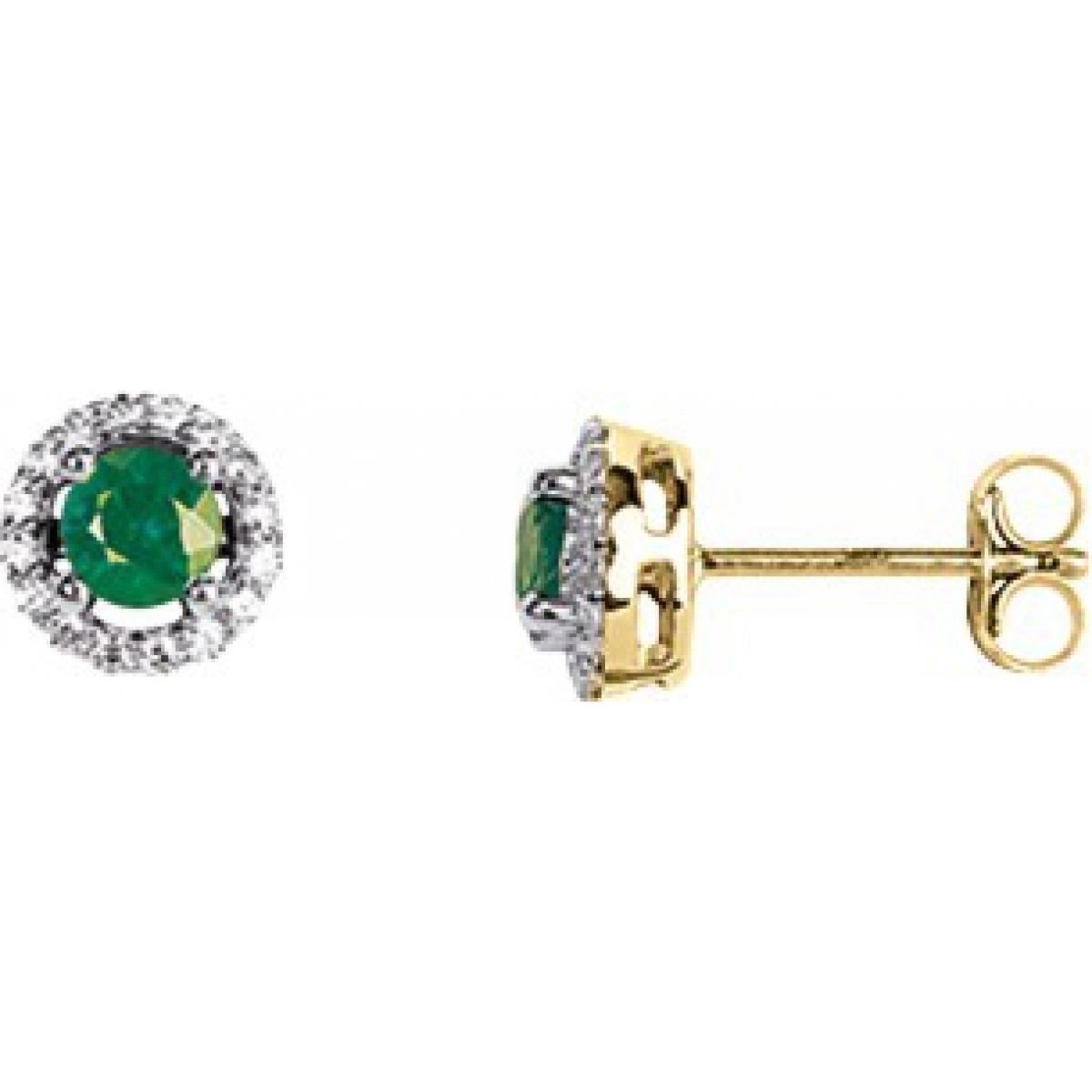 Earrings pair w. emerald and rhod 9K YG  Lua Blanca  293061.E3.0
