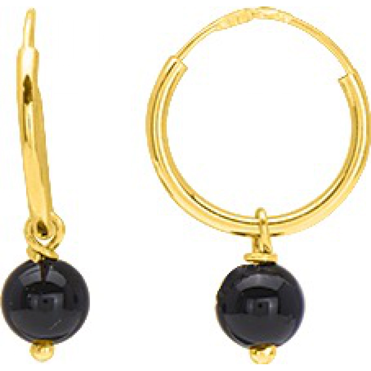 Earrings pair w. onyx 9K YG  Lua Blanca  9K2651109.0