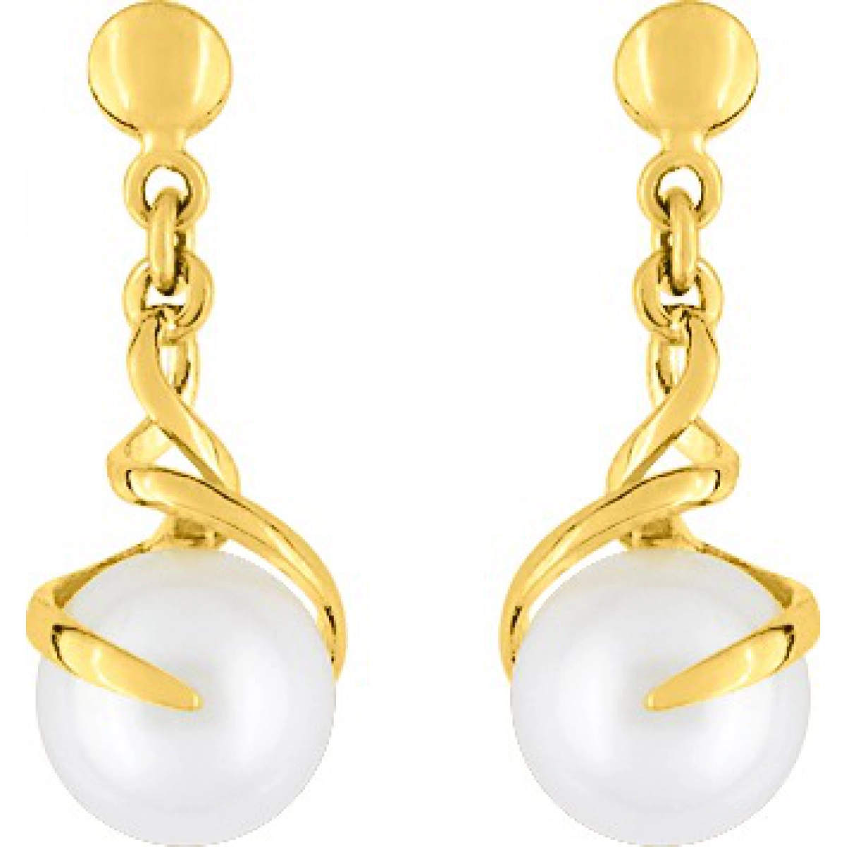 Earrings pair w. FW cult pearl 18K YG  Lua Blanca  38IZ10J.0