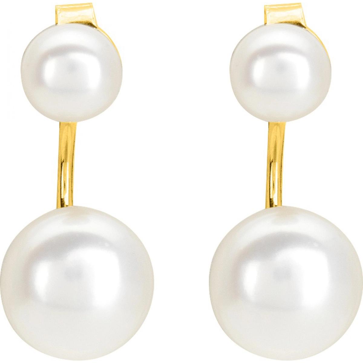 Earrings pair w. FW cultured pearl 9K YG  Lua Blanca  9K3464P.0