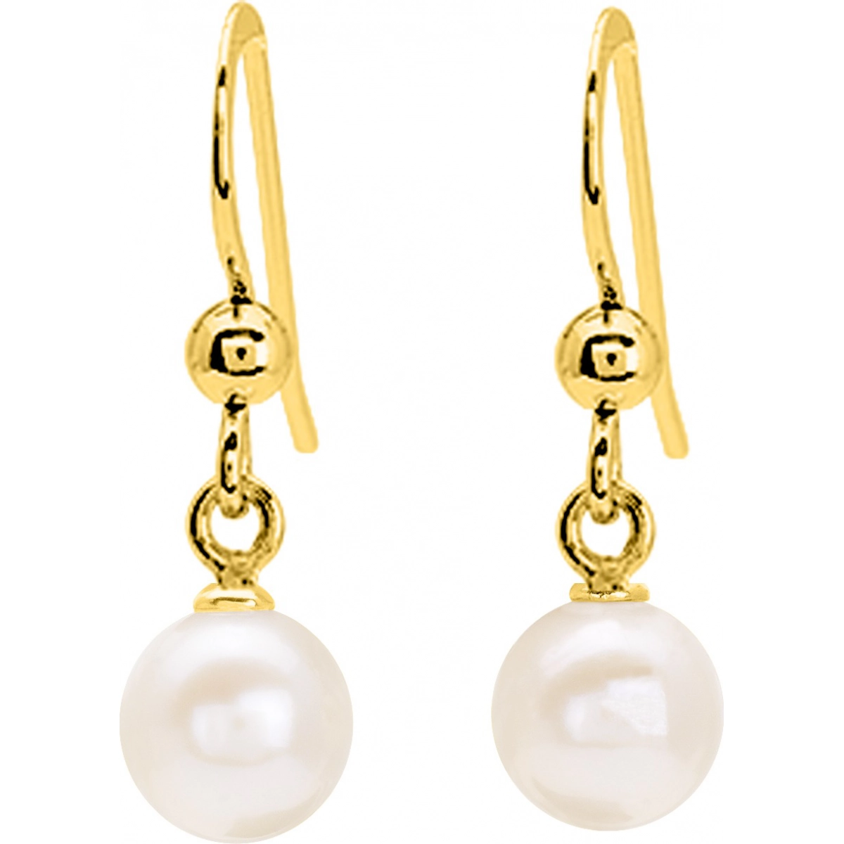 Earrings pair w. cult. FW pearl g.pl.Brass  Lua Blanca  135040.0