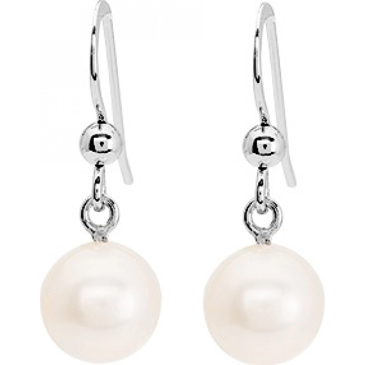 Earrings pair w. FW cult pearl rh925 Silver  Lua Blanca  335505.0