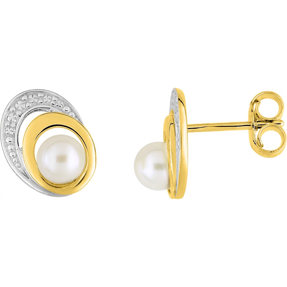 Earrings pair w. cultured FW pearl rhod 9K YG  Lua Blanca  297160.P3.0