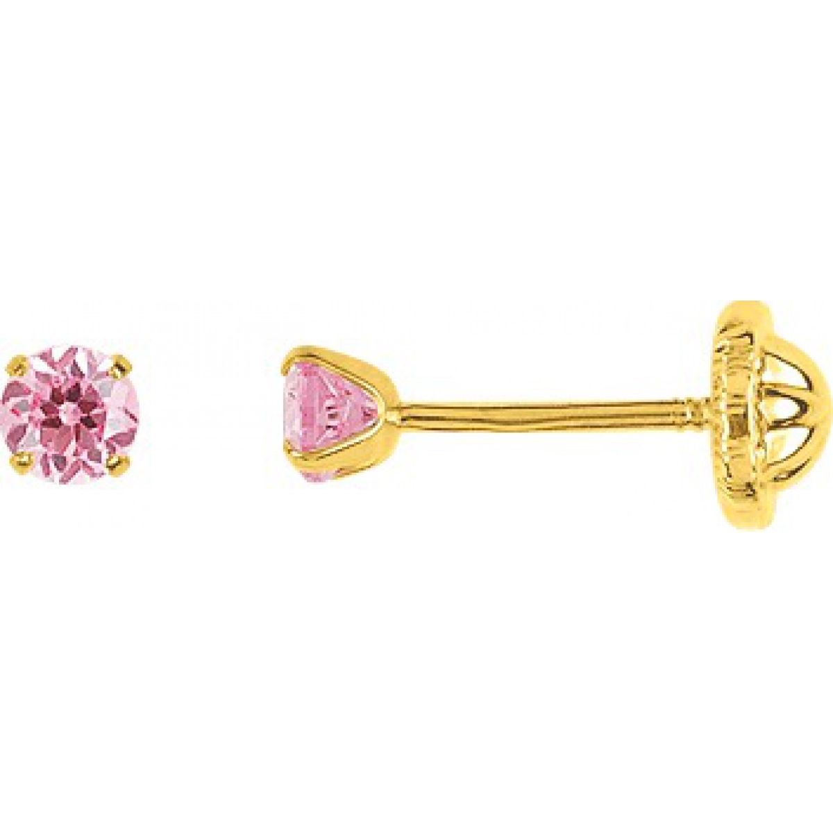 Earrings pair w. pink cz 18K YG  Lua Blanca  IK218JZRO.0