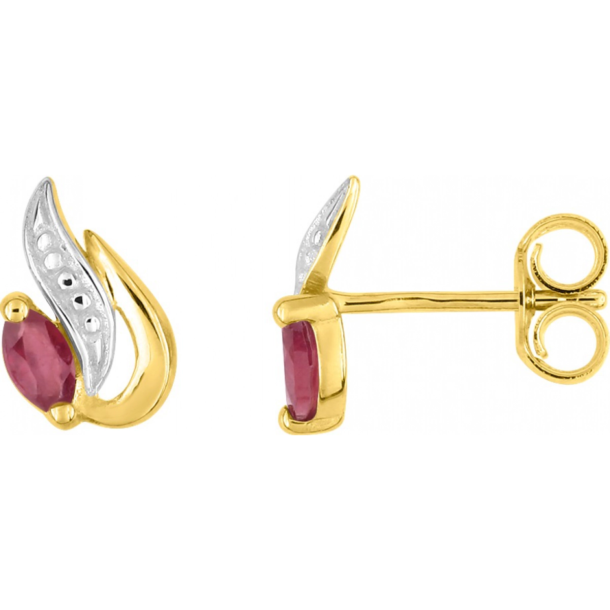 Earrings pair w. ruby 18K YG Lua Blanca  3.0567.Z2 