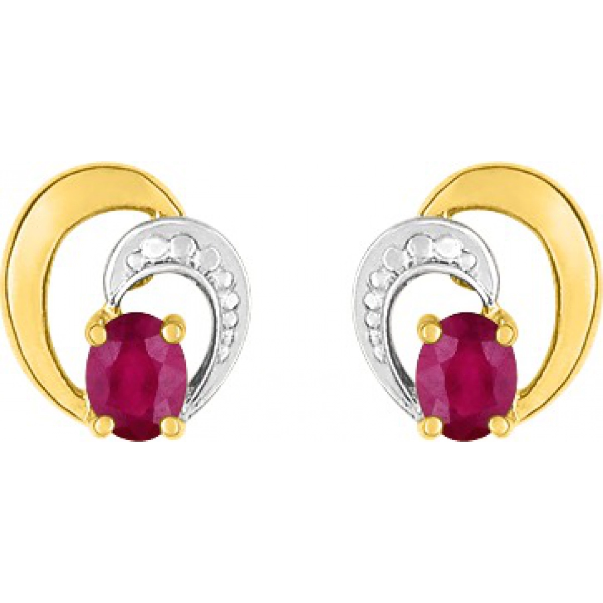 Earrings pair w. ruby 18K 2TG  Lua Blanca  GI220BR.0