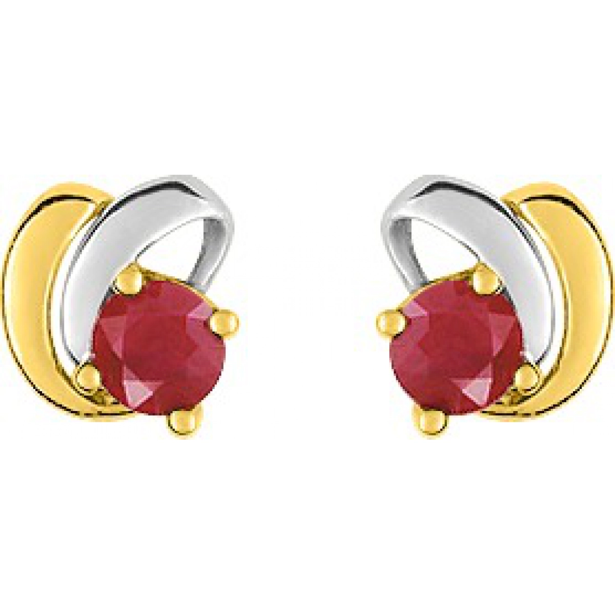 Earrings pair w. ruby 18K 2TG  Lua Blanca  GJ213BR.0