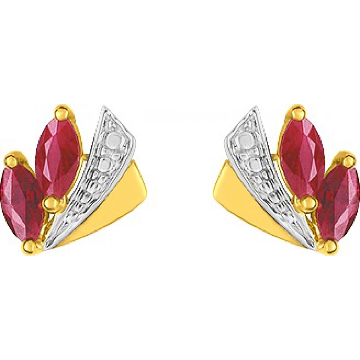 Earrings pair w. ruby 18K 2TG  Lua Blanca  IJ231BR.0