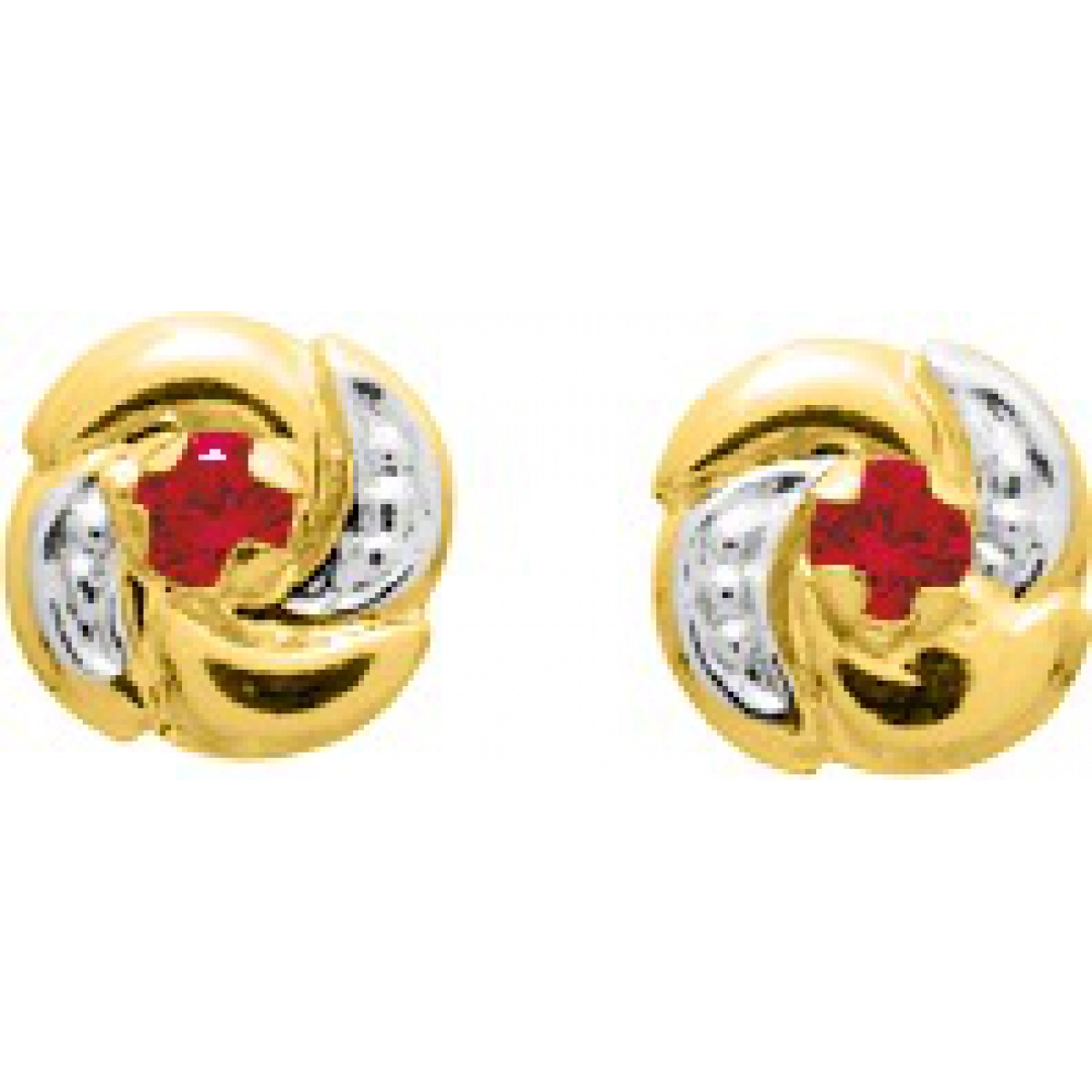 Earrings pair w. ruby 18K YG  Lua Blanca  8361R.0