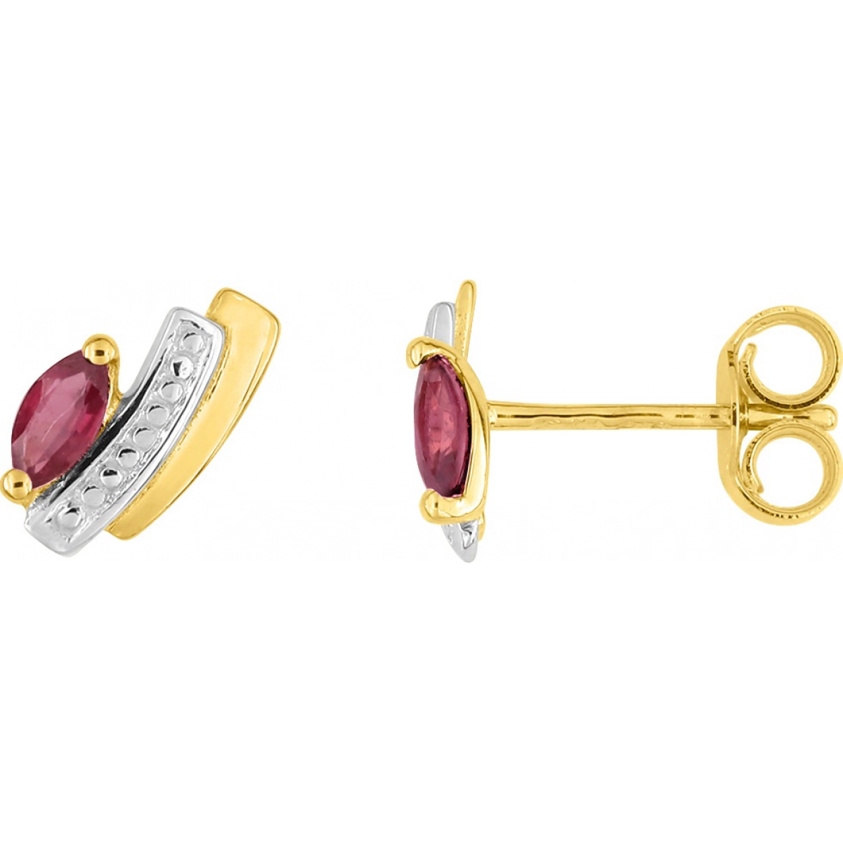 Earrings pair w. ruby rhod 18K YG  Lua Blanca  2.7124.R3.0