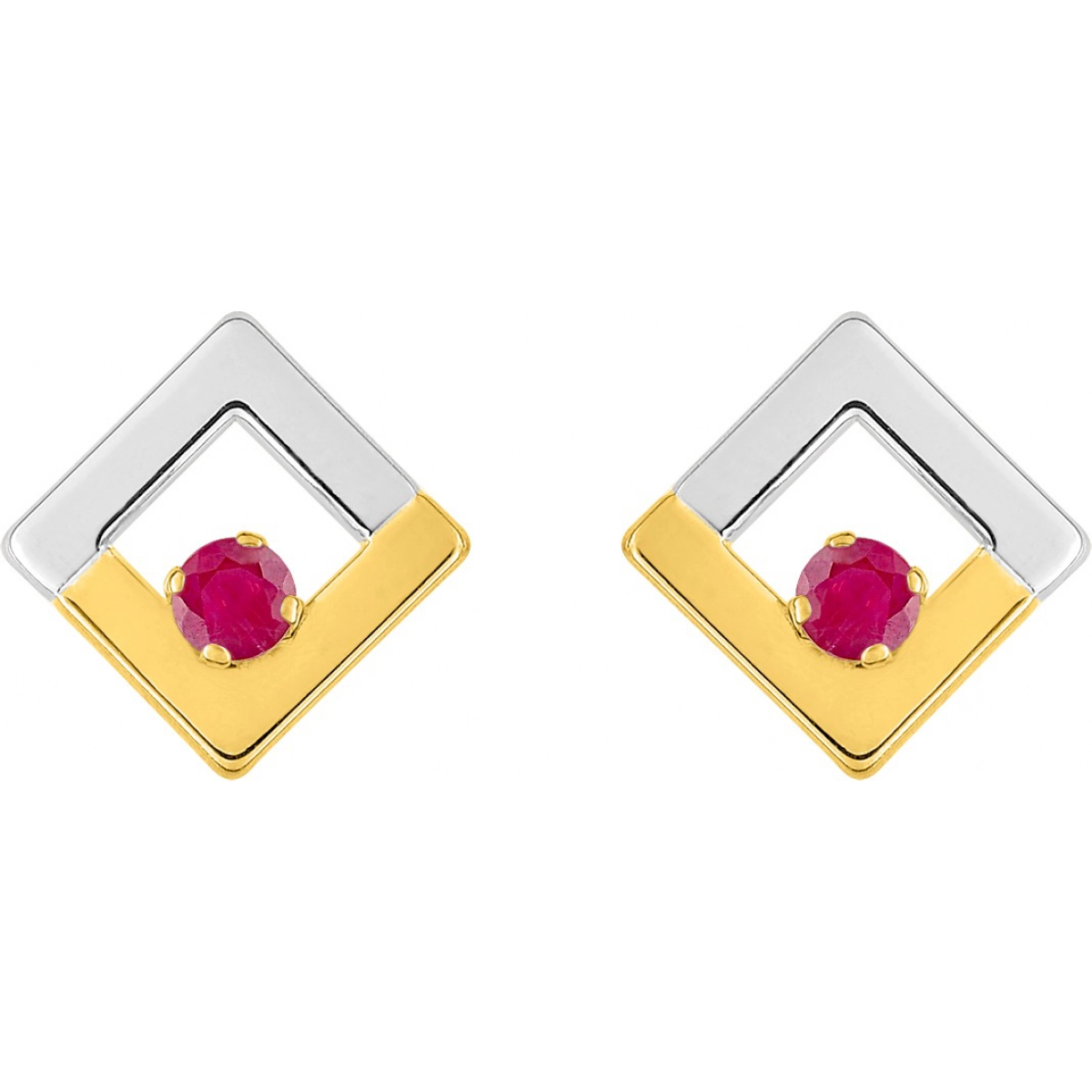 Earrings pair w. ruby and rhod 18K YG  Lua Blanca  28SA731BR.0