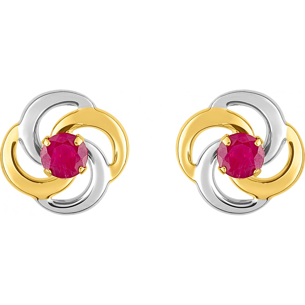 Earrings pair w. ruby and rhod 18K YG  Lua Blanca  28SA716BR.0