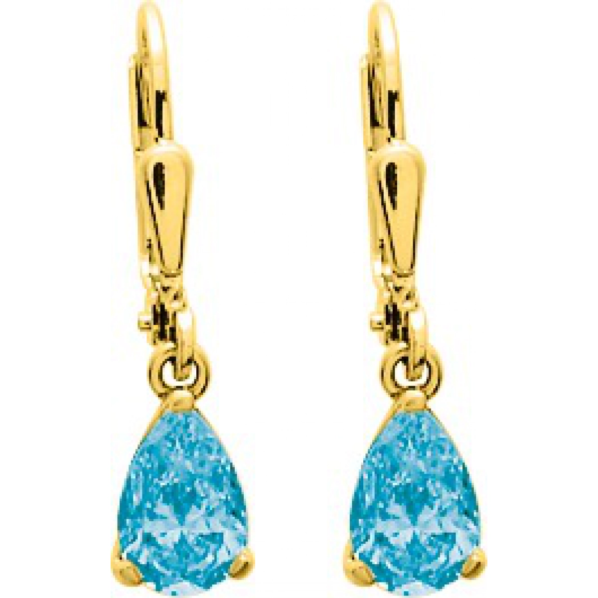 Earrings pair w. tr.Blue Top 18K YG  Lua Blanca  8213.2T.0