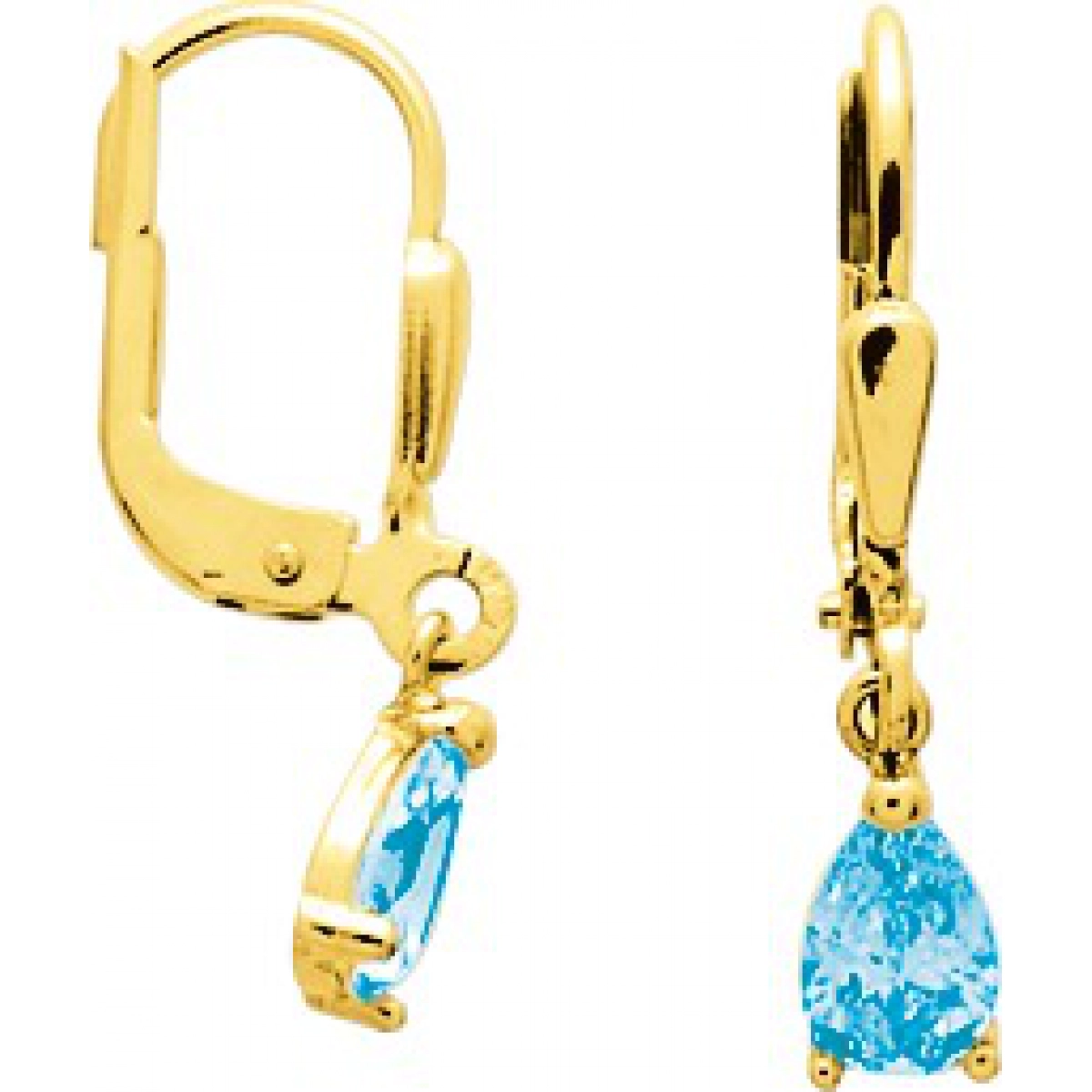 Earrings pair w. tr.Blue Top 18K YG  Lua Blanca  8213.1T.0