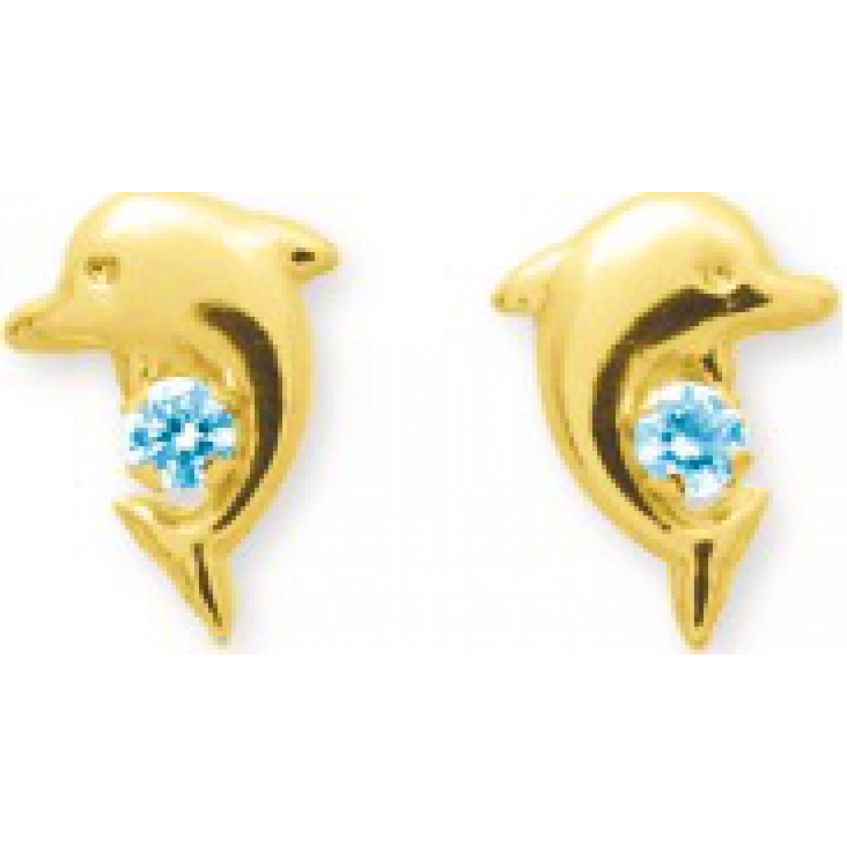 Earrings pair w. traited blue topaz 9K YG Lua Blanca  9K8347T.0