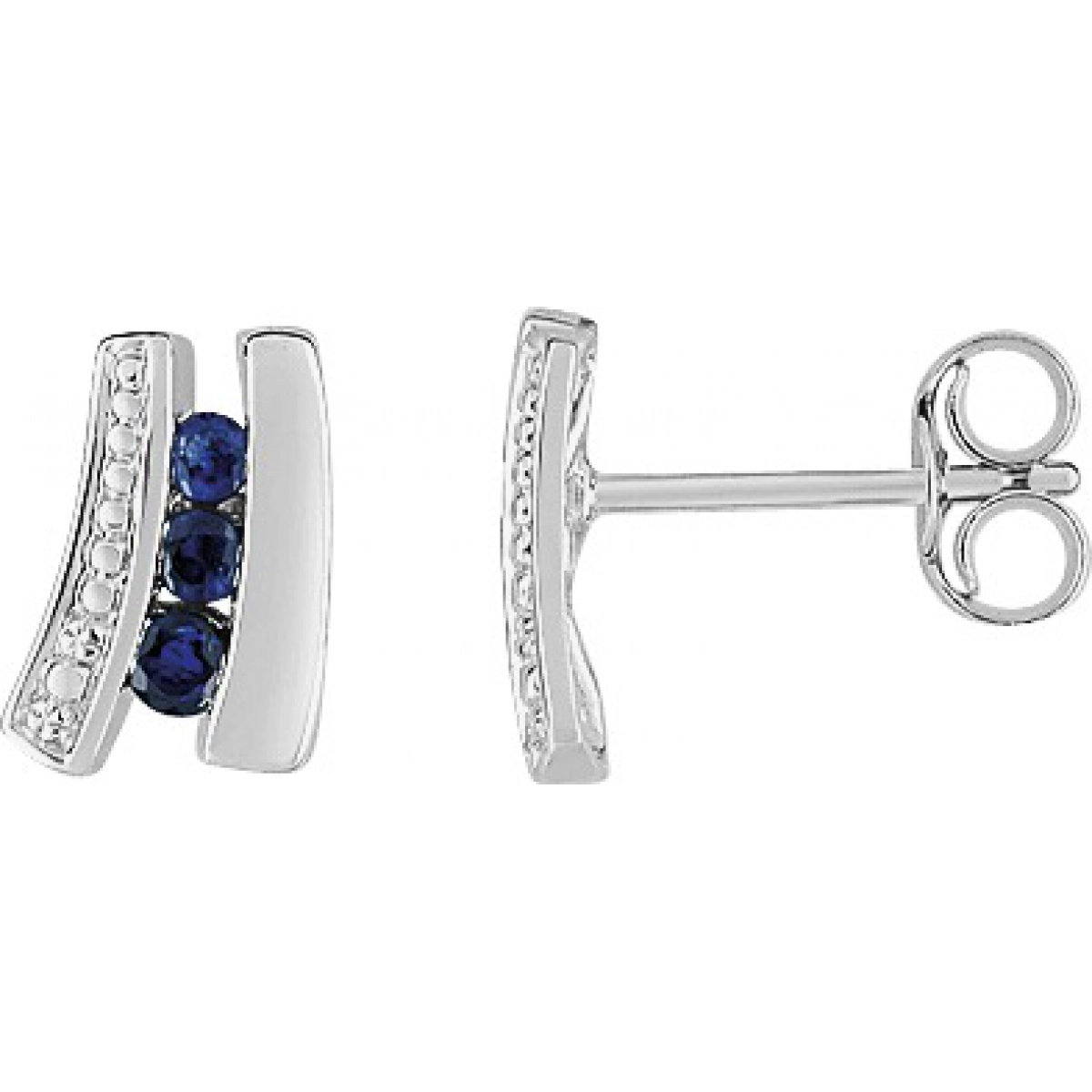 Earrings pair w. sapphire 0,19ct 9K WG  Lua Blanca  2GI06GS.0