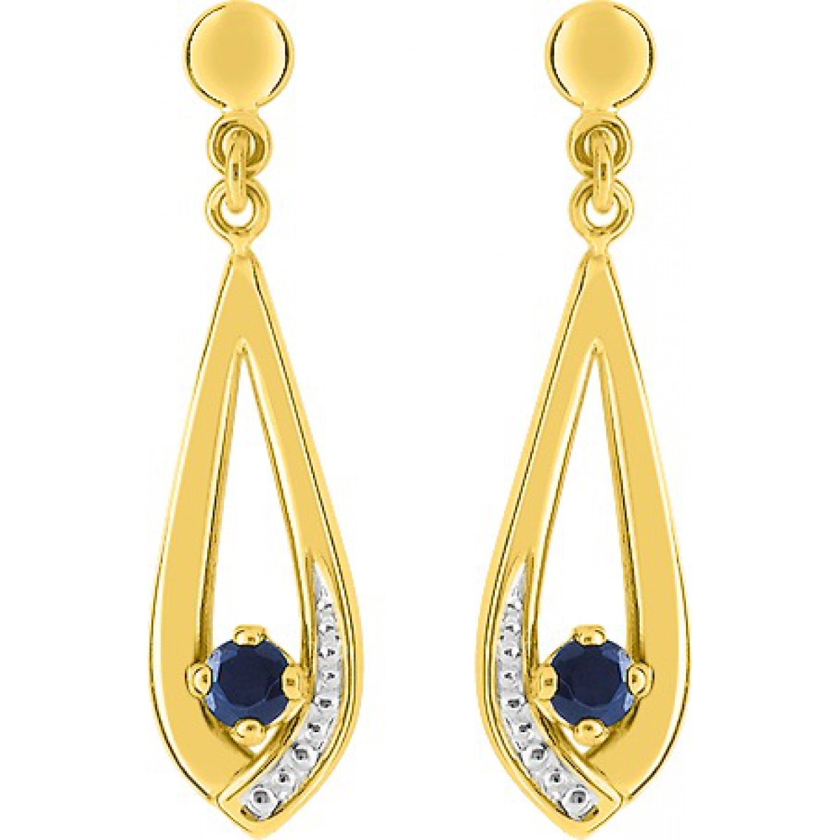 Earrings pair w. sapphire 18K 2TG  Lua Blanca  GL302BS.0