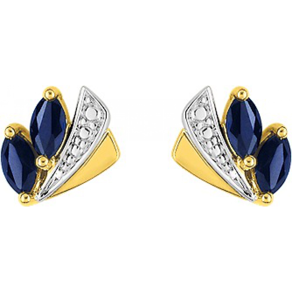 Earrings pair w. sapphire 18K 2TG  Lua Blanca  IJ231BS.0