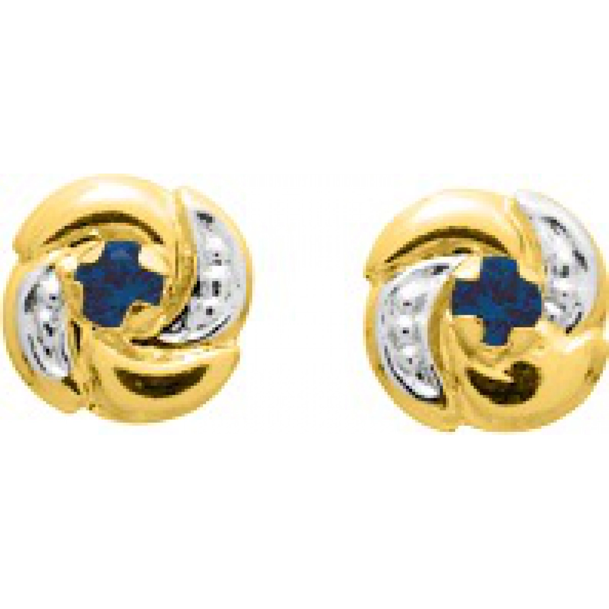 Earrings pair w. sapphire 18K YG  Lua Blanca  8361S.0