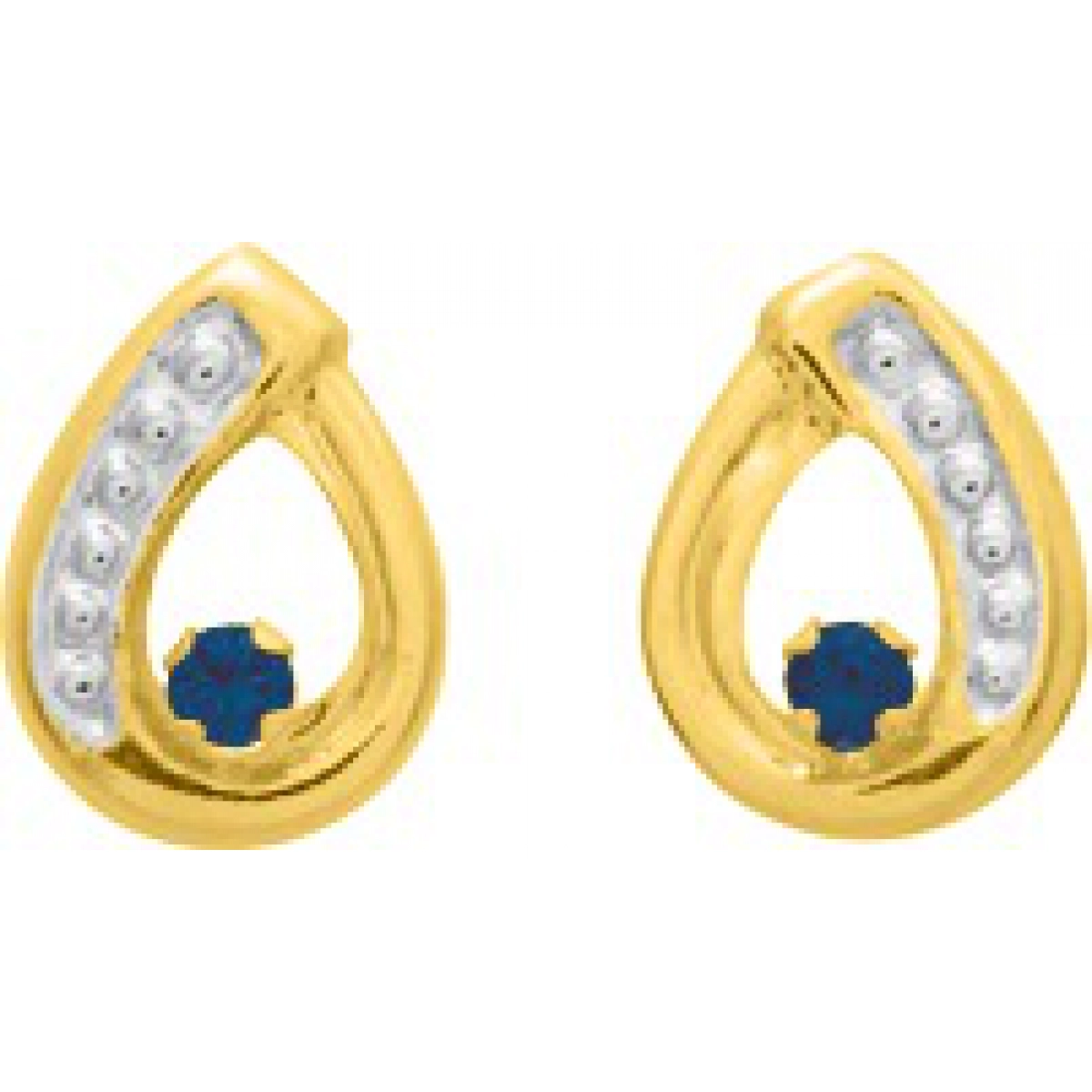 Earrings pair w. sapphire 18K YG Lua Blanca  8366S.0