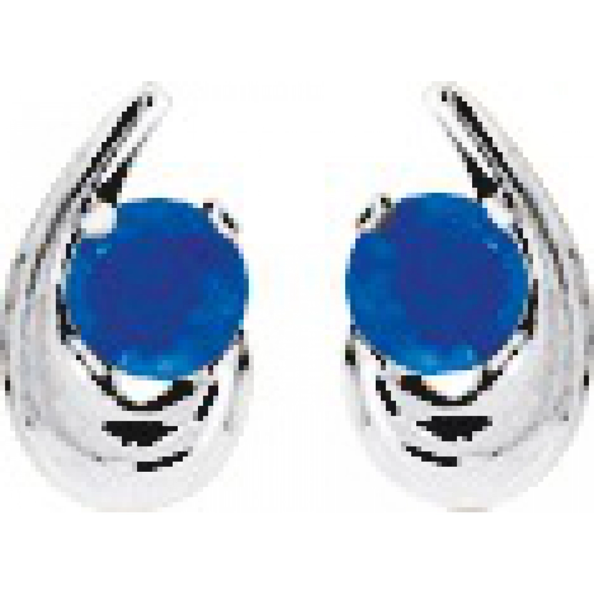 Earrings pair w. sapphire 18K WG  Lua Blanca  8367GS.0