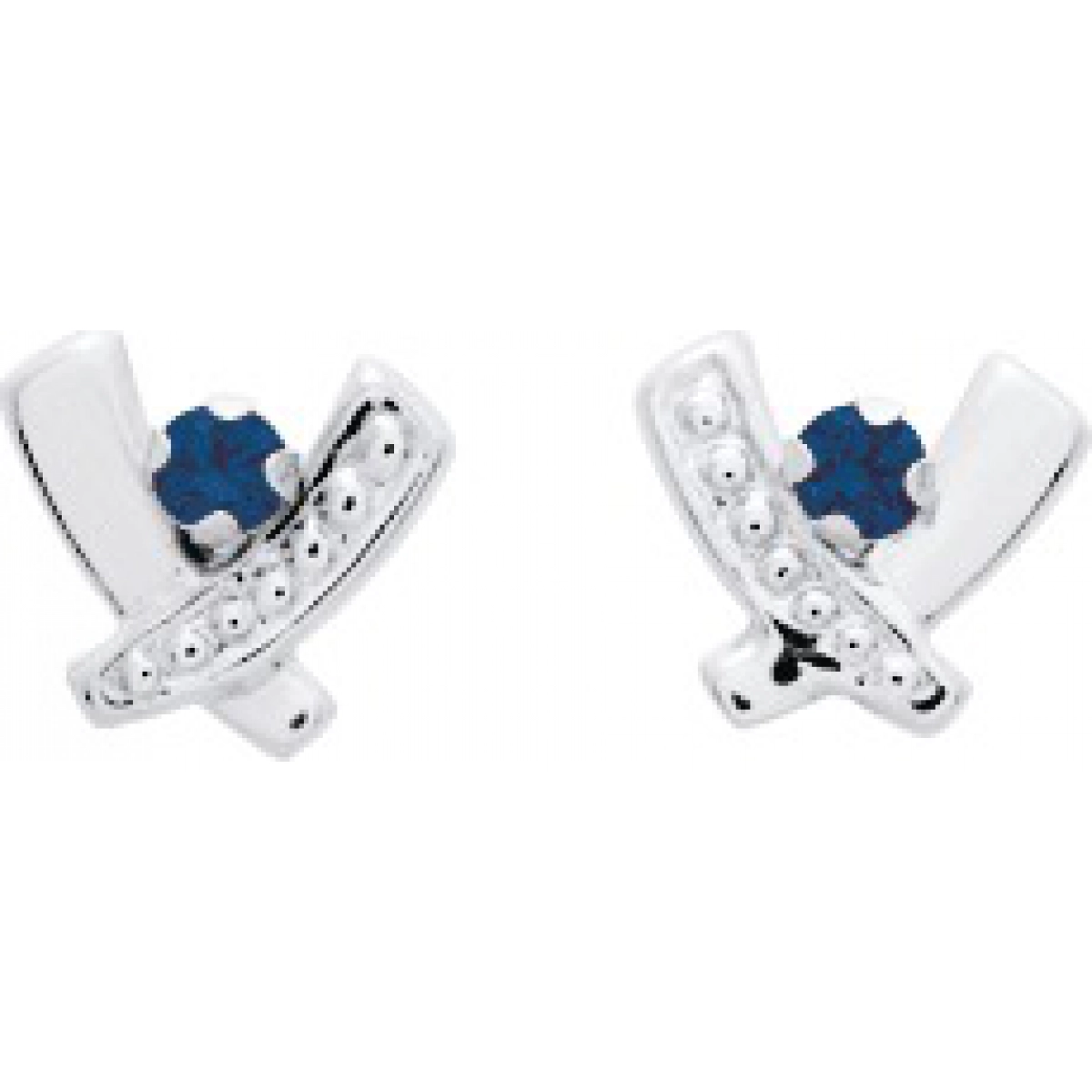 Earrings pair w. sapphire 18K WG  Lua Blanca  8368GS.0