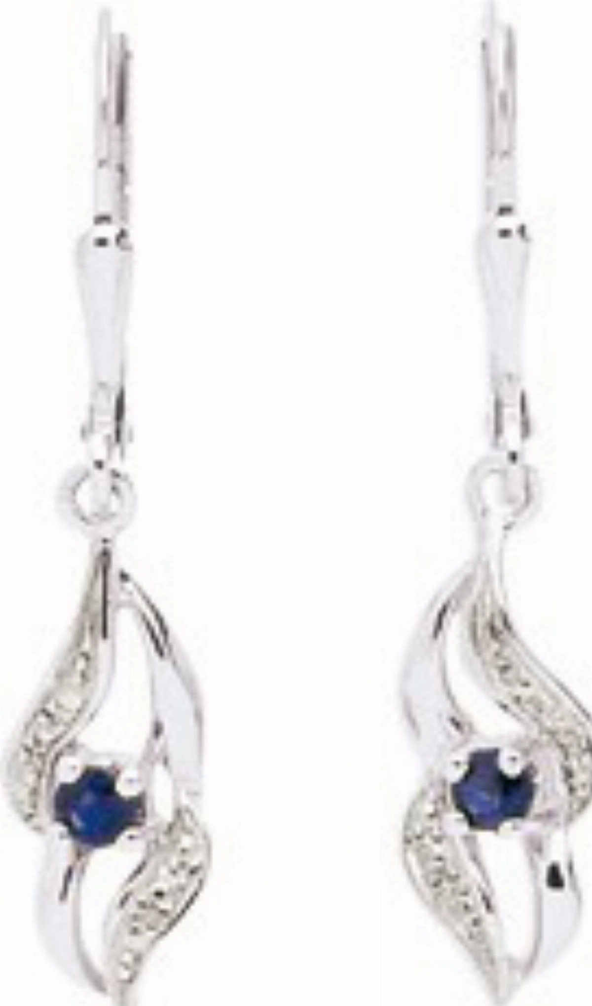 Earrings pair w. sapphire 18K WG  Lua Blanca  1874GS.0