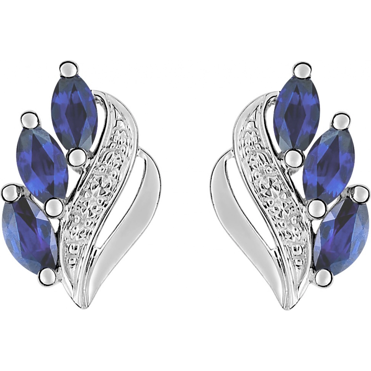 Earrings pair w. sapphire 18K WG  Lua Blanca  28PF12GS.0
