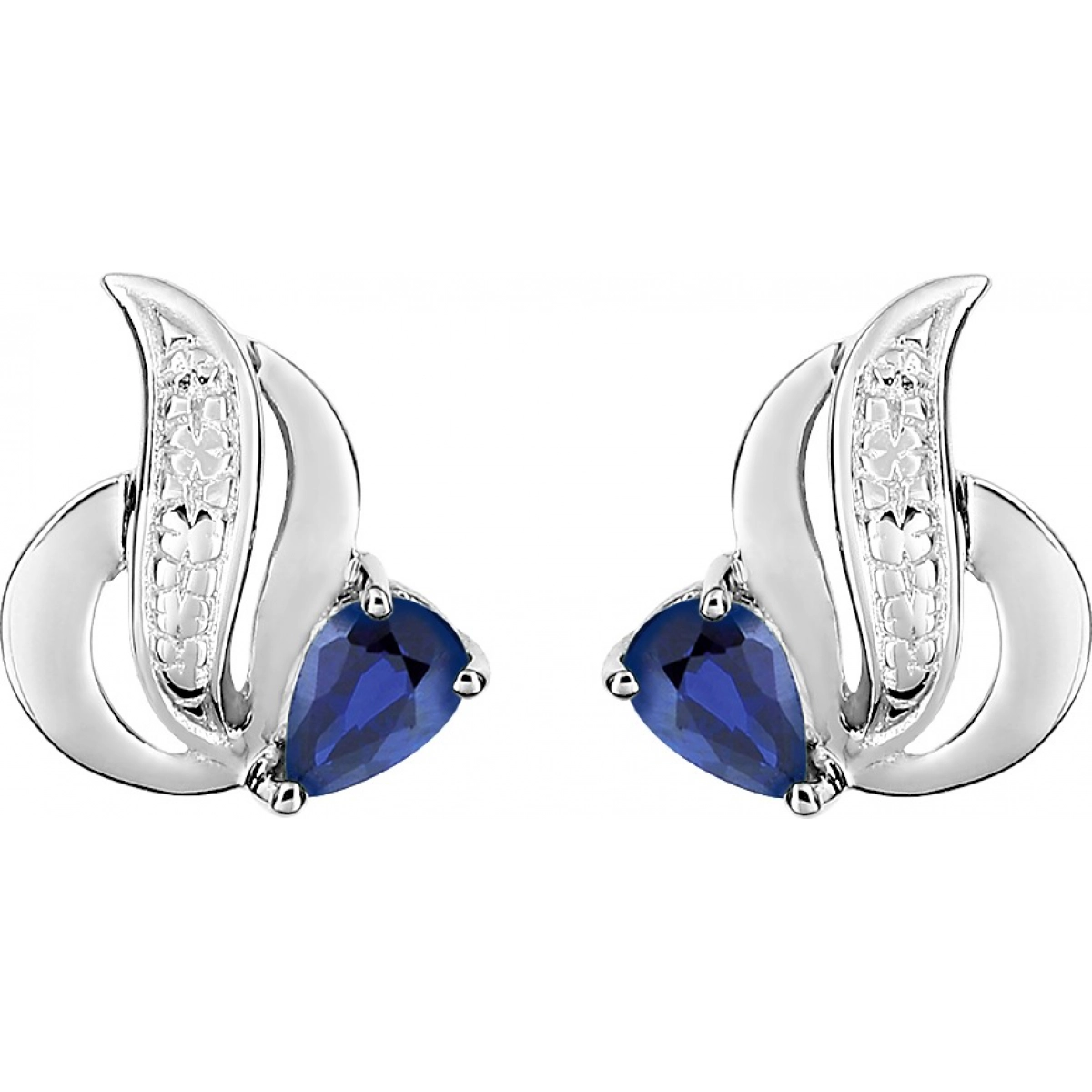 Earrings pair w. sapphire 18K WG  Lua Blanca  GG229GS.0