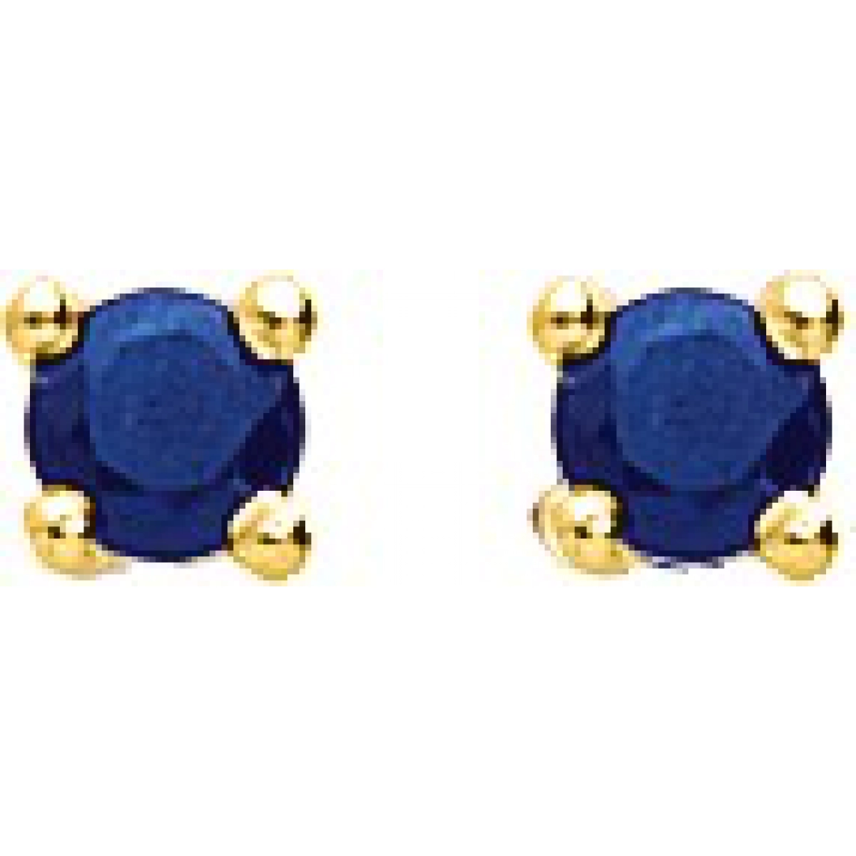 Earrings pair w. sapphire 4mm 18K YG  Lua Blanca  1806S.0