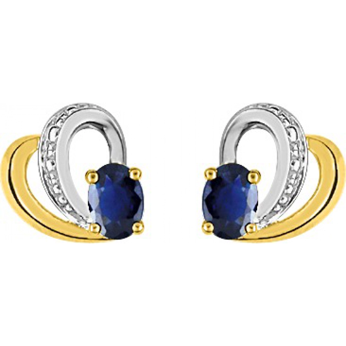 Earrings pair w. sapphire 9K WG  Lua Blanca  2JF10BS.0