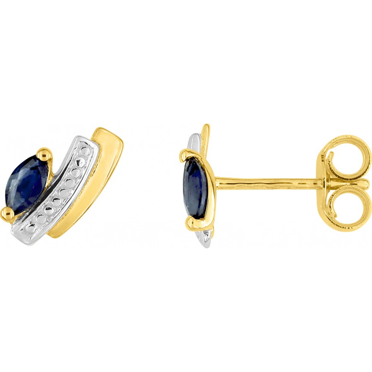 Earrings pair w. sapphire rhod 18K YG  Lua Blanca  2.7124.S3.0
