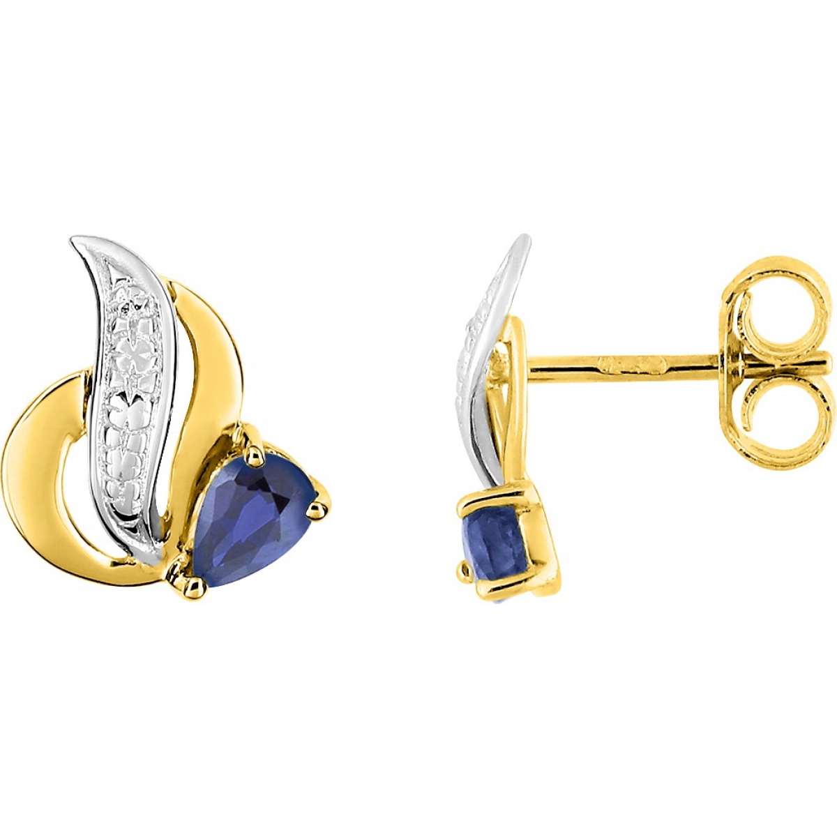 Earrings pair w. sapphire rhod 9K YG Lua Blanca  0MJK786JB 