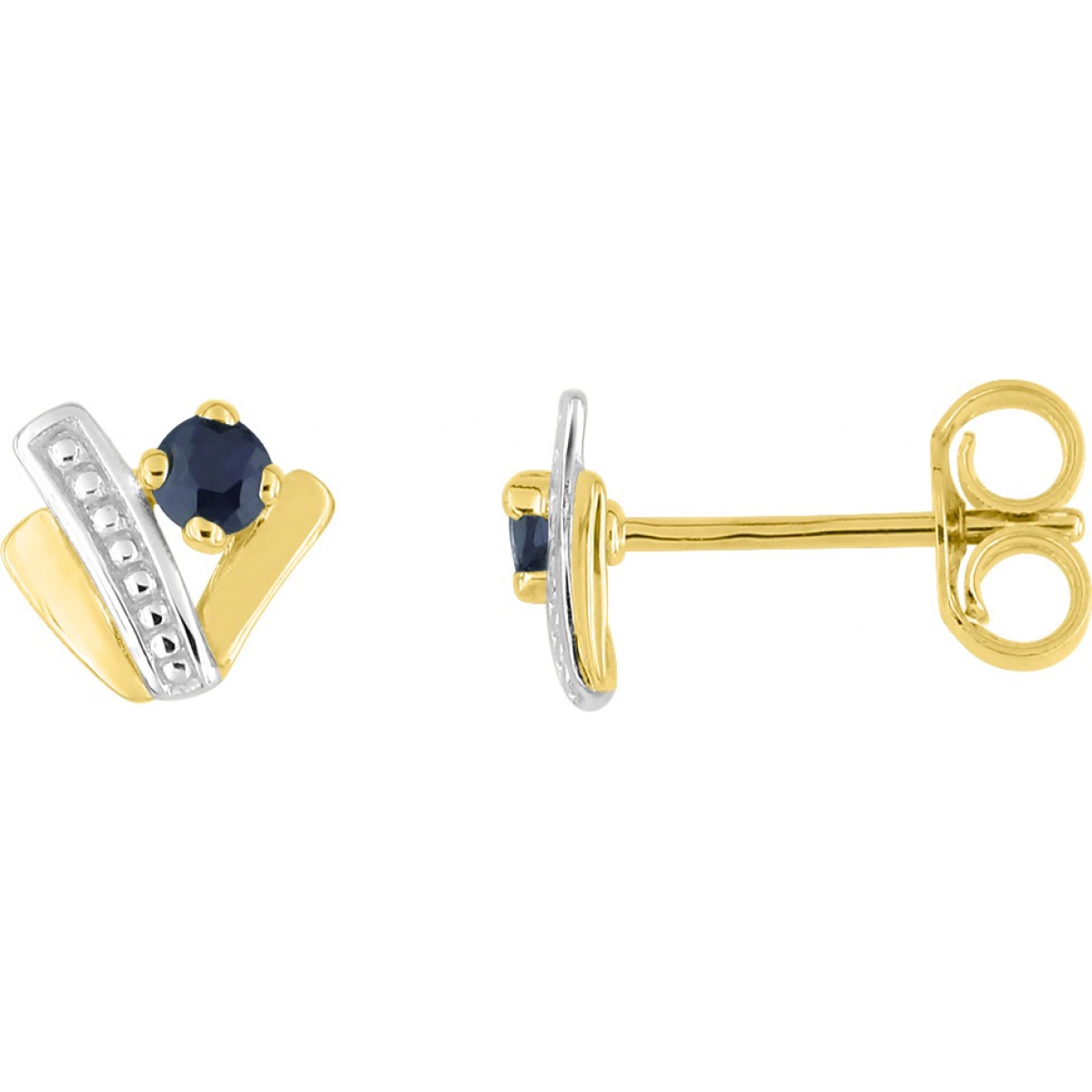 Earrings pair w. sapphire rhod 9K YG Lua Blanca  310596.A2 